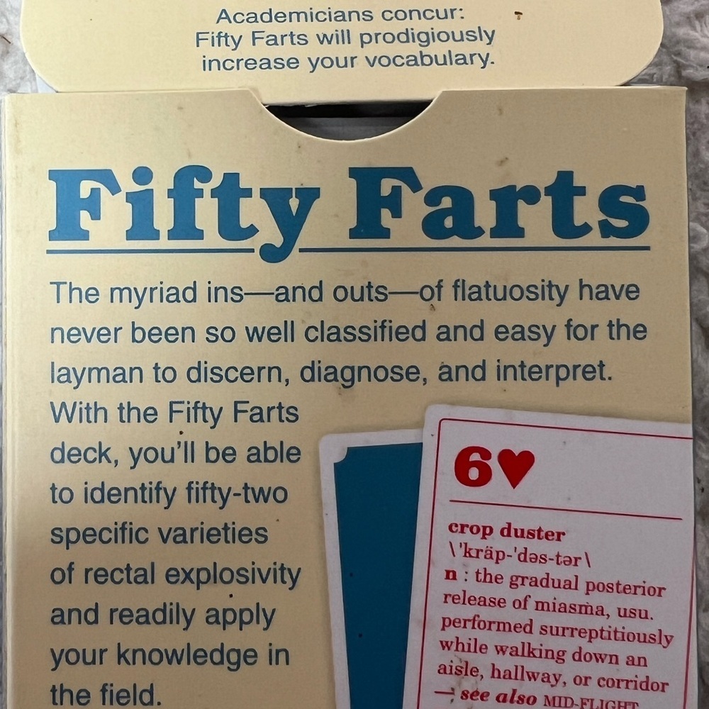 Knock Knock "Fifty Farts" Learning Guide Gag Gift Cards - Picture 5 of 8